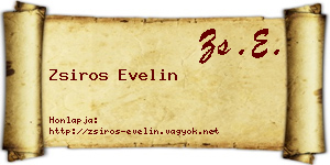 Zsiros Evelin névjegykártya